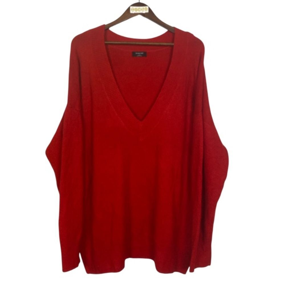 The Work Shop Women's Red V-Neck Sweater / Wms 3X